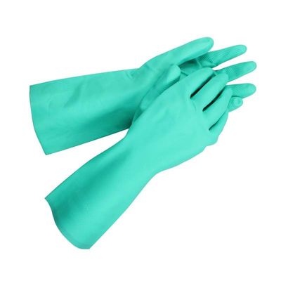 Latex Free Green Nitrile Hand Glove for Ambidextrous Protection