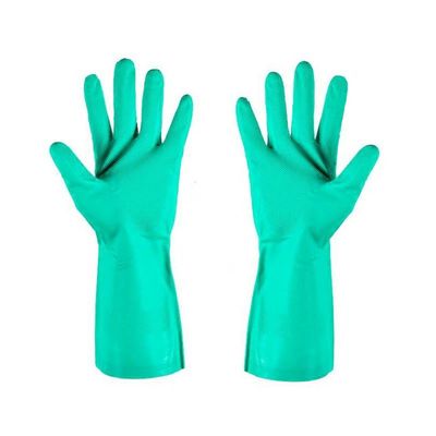15-18 Mil Thickness Green Nitrile Glove Chemical Resistant Disposable Gloves for Healthcare Food Processing and Cleaning