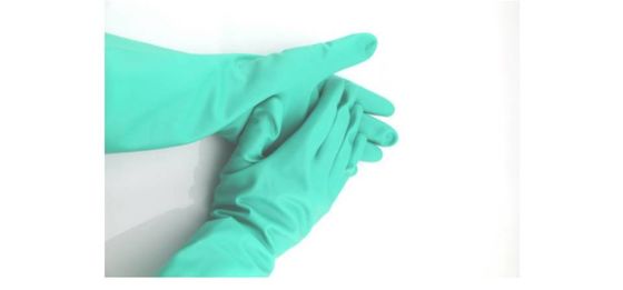 قفاز النتريل الأخضر شديد التحمل صناعي 18Mil Green Nitrile Glove المقاومة الكيميائية