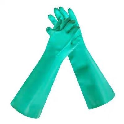 قفازات 22mil غير مقفلة Nitrile Green XL XXL قفازات النتريل شديدة التحمل