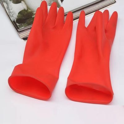 Unflocked Lining Latex Household Glove Thickness 0.25 to 0.55 Millimeter Comfortable Durable Suitable for Household Cleaning and General