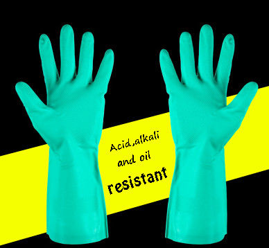 8 Mil Thickness Green Nitrile Hand Glove Non Beaded Cuff Comfortable Fit With Excellent Resistance To Oils And Chemicals