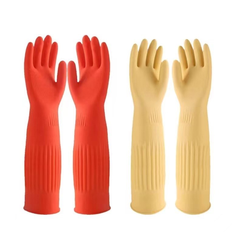 قفازات لاتكس مبطنة بالزغب عالية المرونة للعمل الصناعي في البيئات الرطبة