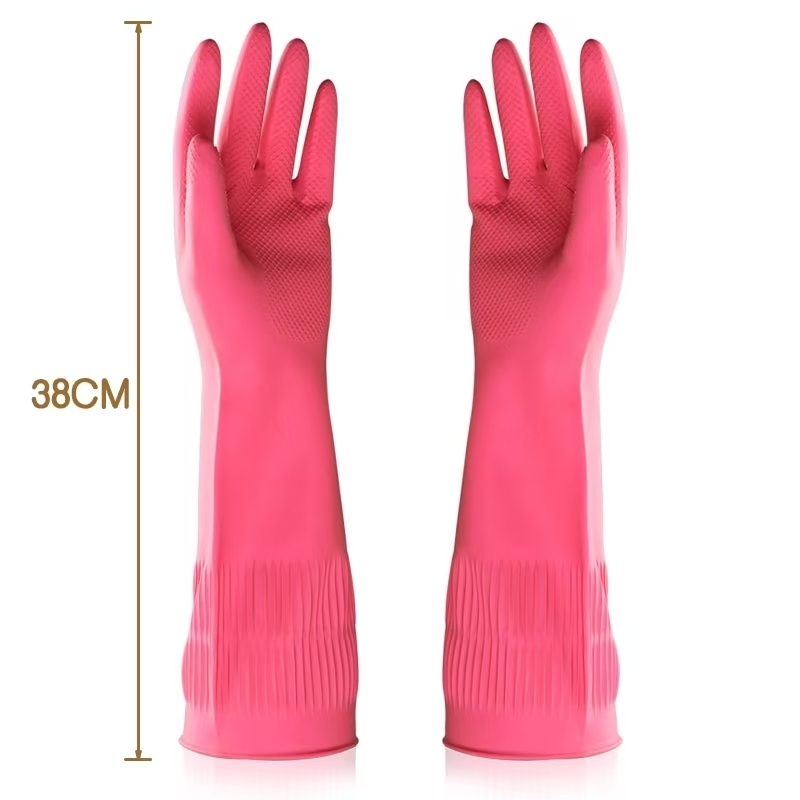 100g per pair Finger Thickness Extra Long Cuff Latex Gloves Water Proof Strong Small Medium Large X Large Safety Gloves